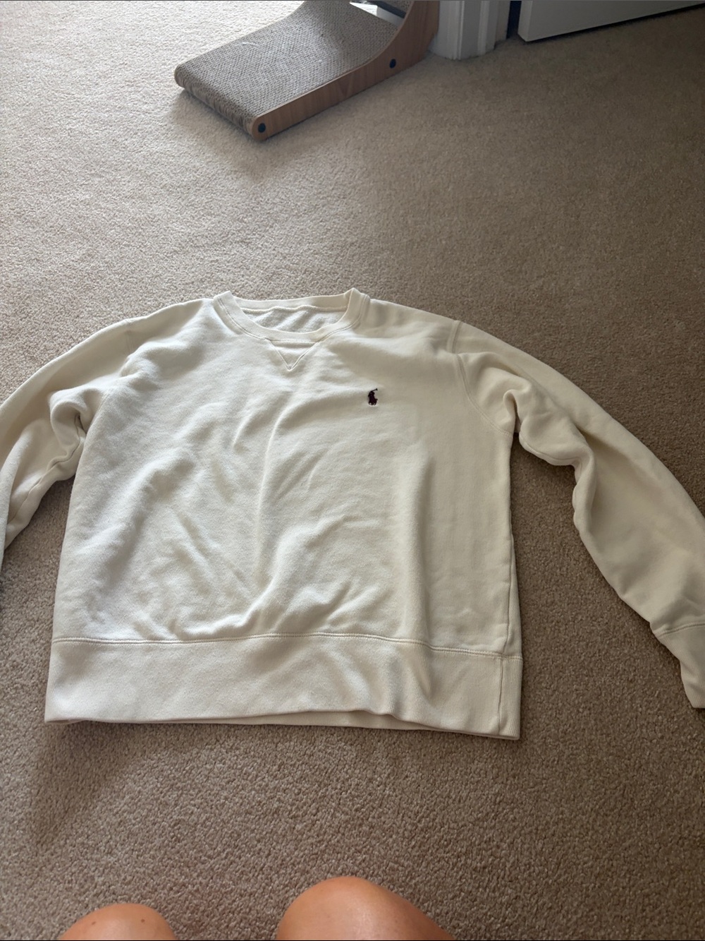 Polo by Ralph Lauren Off-White Crewneck Sweatshirt with Pony Logo